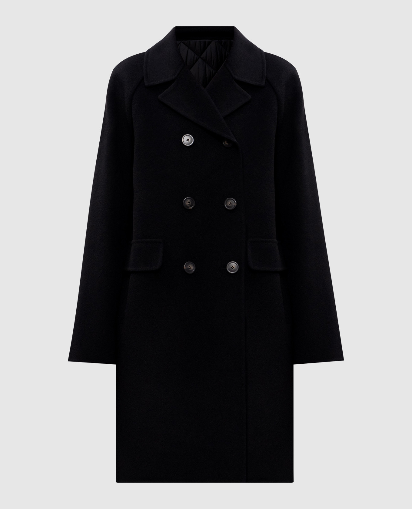

Black double-breasted insulated coat ZOLFO with wool Max Mara Weekend