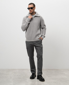Dolce&Gabbana Grey cargo pants with logo GP0Y1TFUFL3