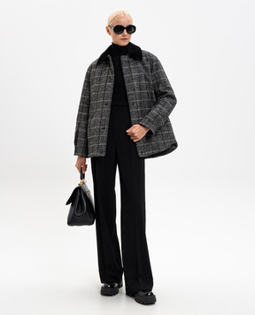 Dolce&Gabbana Down jacket with checked wool F9S86TGDC9G
