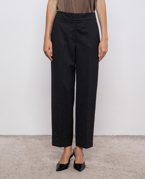 Peserico Grey wool trousers with lapels P0471002660