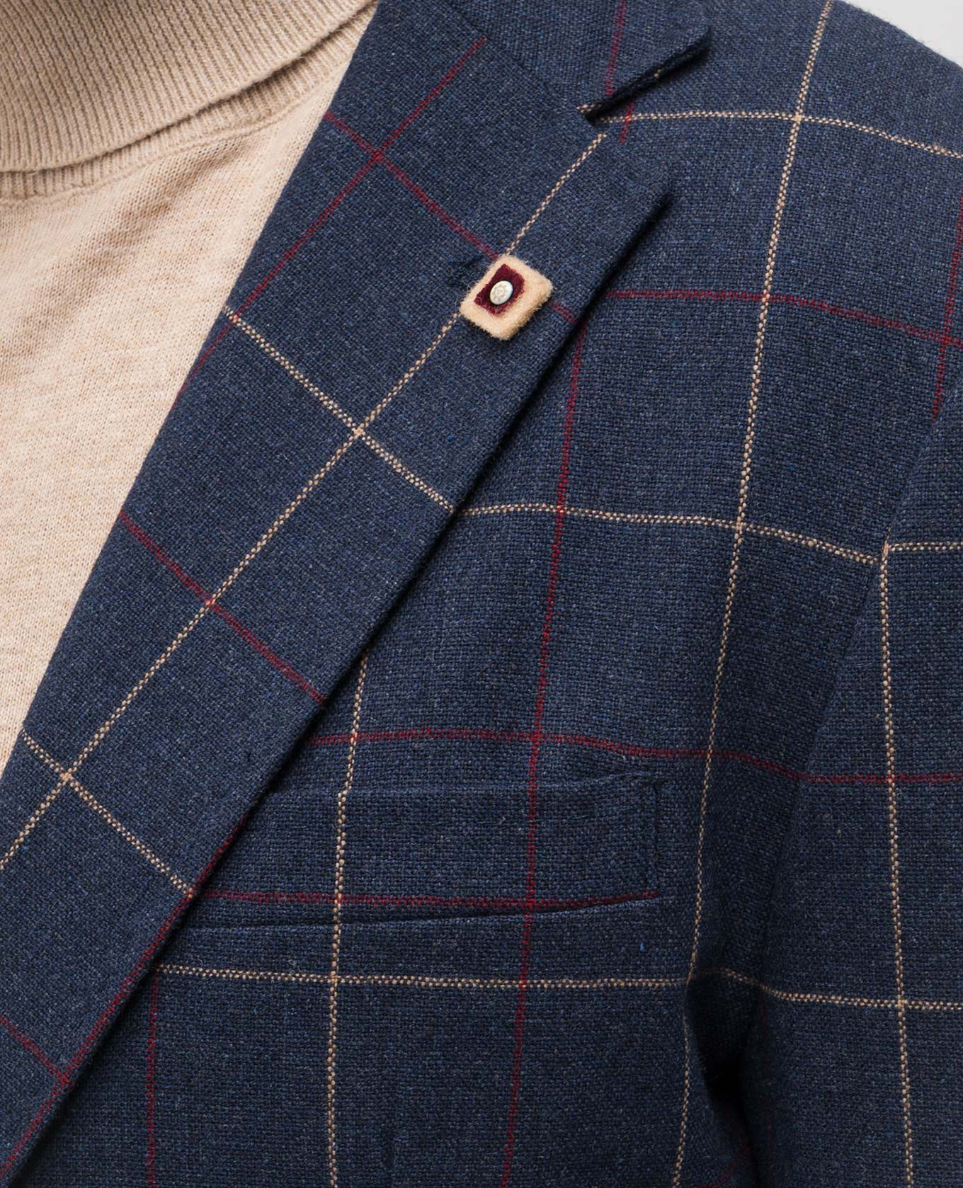 

Blue checked wool jacket Exibit