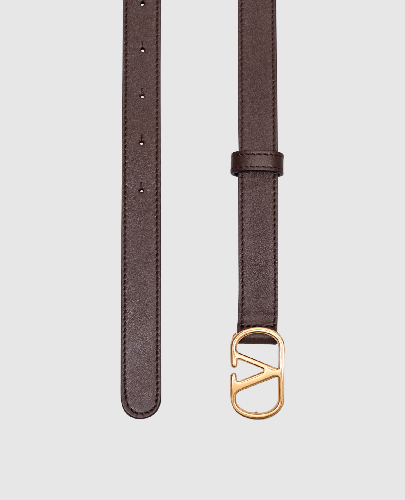 

Brown leather belt with VLogo Signature emblem Valentino