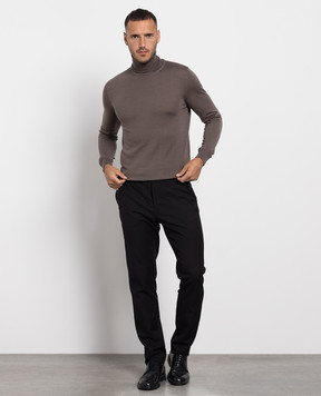 Cashmere&Whiskey Brown wool, silk and cashmere golf MU8571318410R3XL