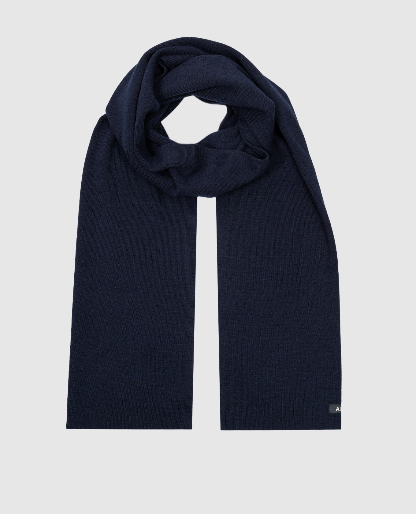 

Blue wool scarf with logo patch A.P.C
