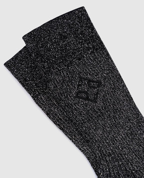 Peserico Black lurex socks with logo S41062C0RCC504