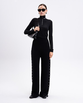 Jil Sander Black wool trousers with rivets J02KA0350J14797