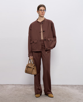 Enrico Mandelli Brown wool jacket with logo 1D603A4531