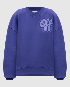Off-White Purple sweatshirt with logo print OWBA075S25FLE003