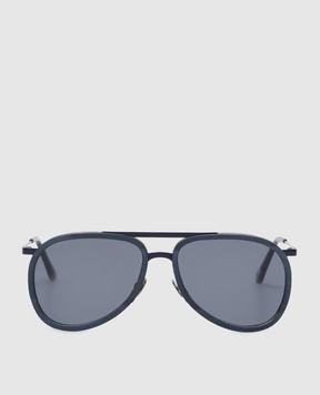 Vilebrequin Blue WOOD aviator sunglasses with logo V2NA6108
