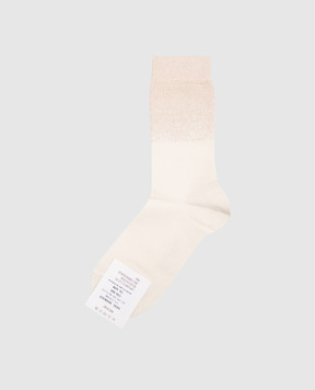 Peserico Beige socks with lurex S41061C0CC503