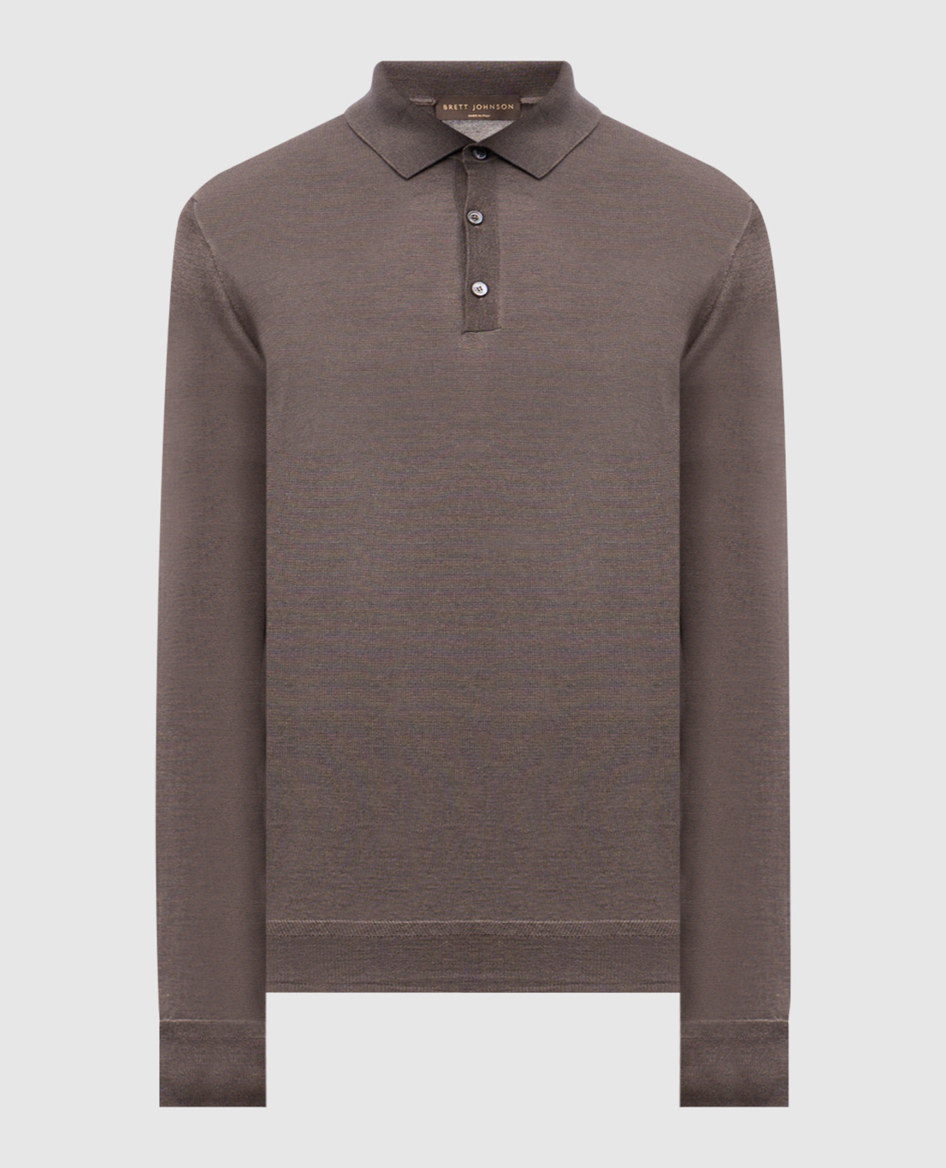 

Brown cashmere and silk polo shirt Brett Johnson
