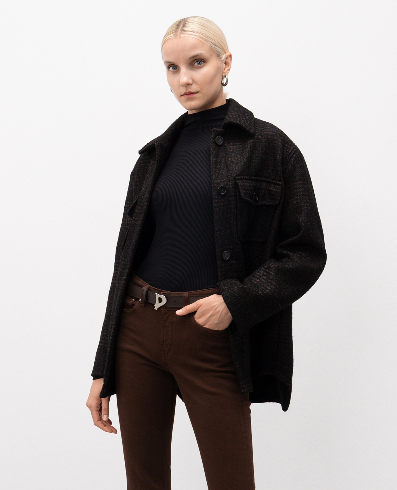 

Brown leather belt with logo Dondup