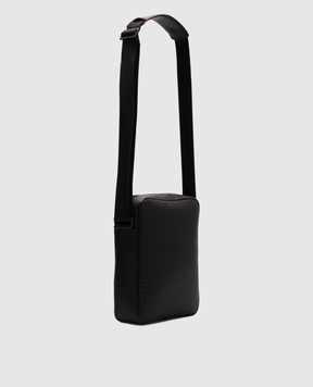 Serapian NORTH SOUTH black leather bag with logo SRSTSMML679919BCG2