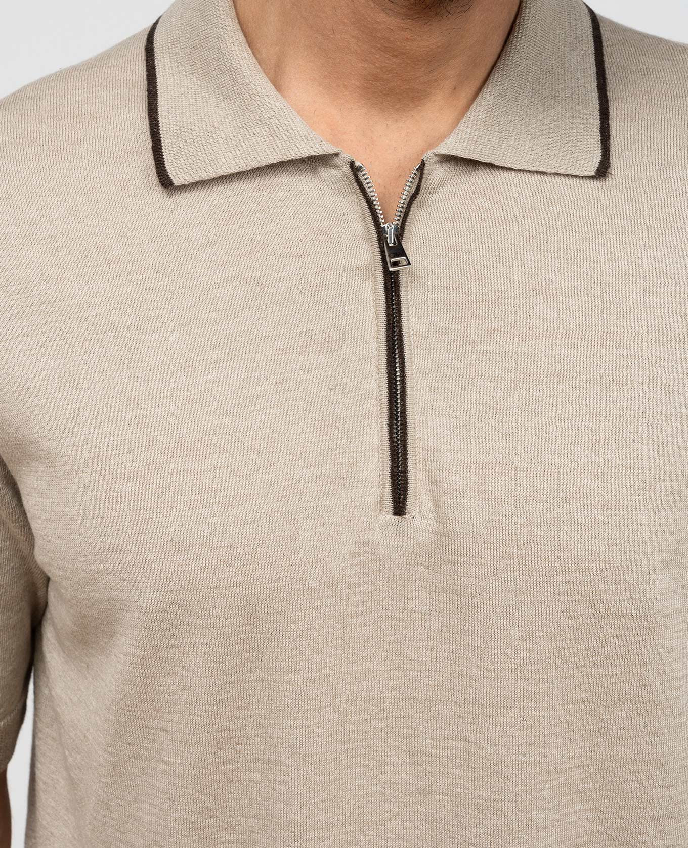 

Beige polo with linen Cashmere&Whiskey