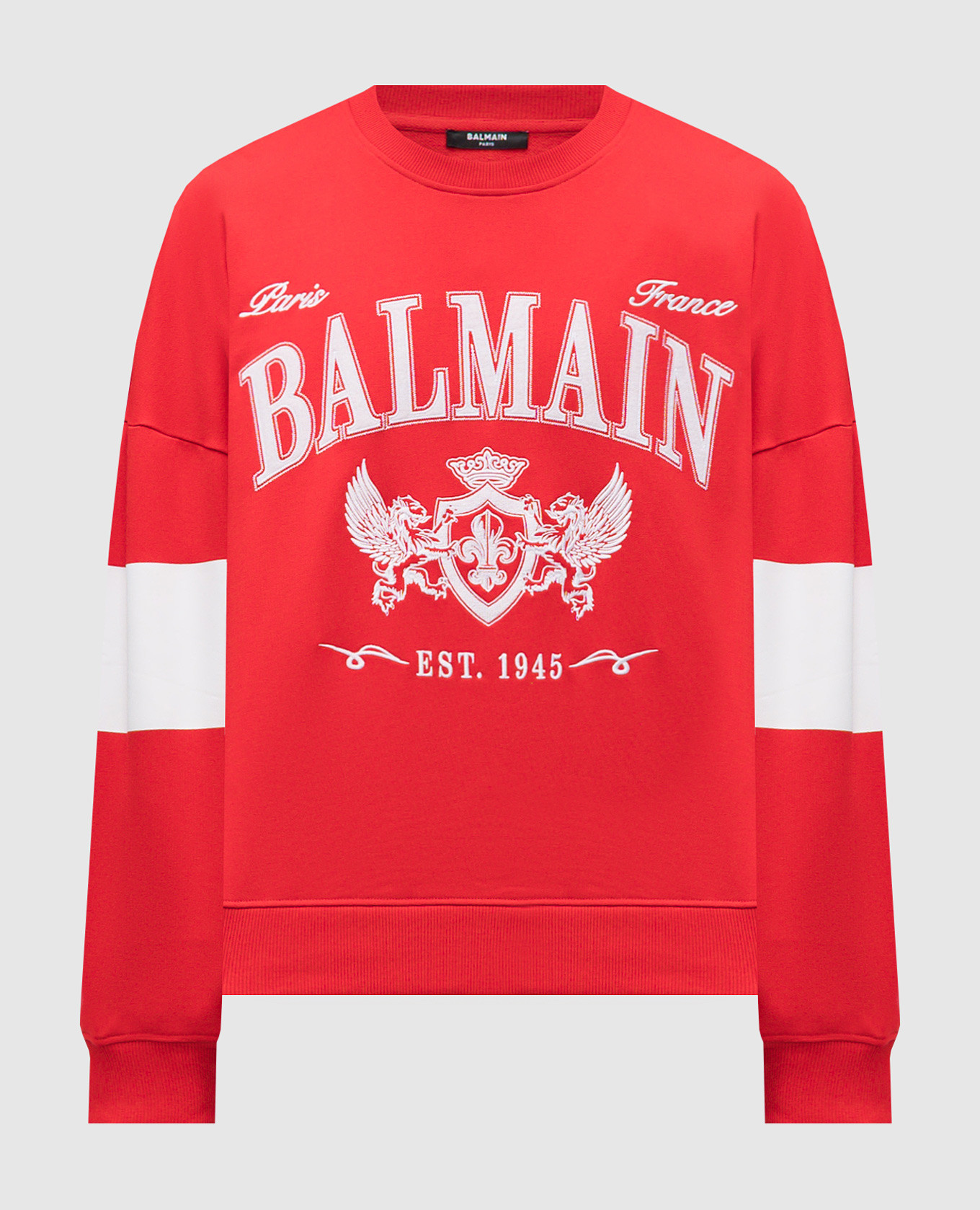 Red sweatshirt with Balmain College embroidery Balmain