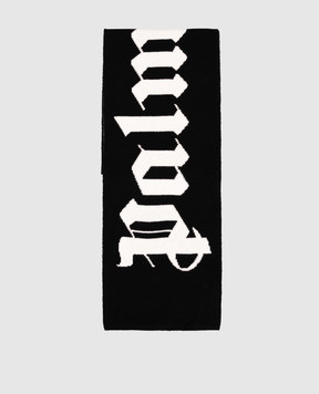 Palm Angels Children's black scarf with wool PBMA008C99KNI002