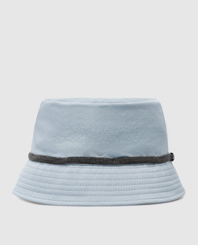 Brunello Cucinelli Blue hat with ecolatun monil chain MCAP90072