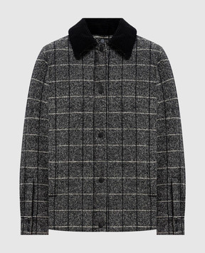 Dolce&Gabbana Down jacket with checked wool F9S86TGDC9G