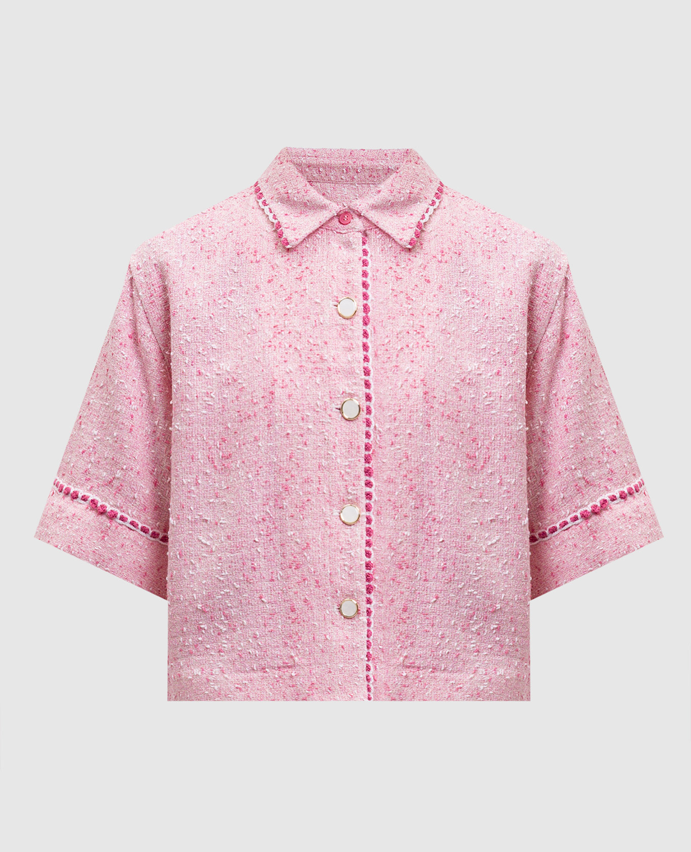 

Khloe pink tweed shirt Simkhai