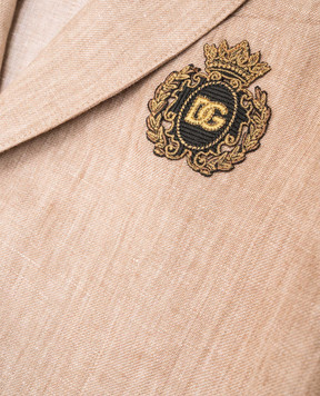 Dolce&Gabbana Children's brown linen jacket L41E97FU4L0