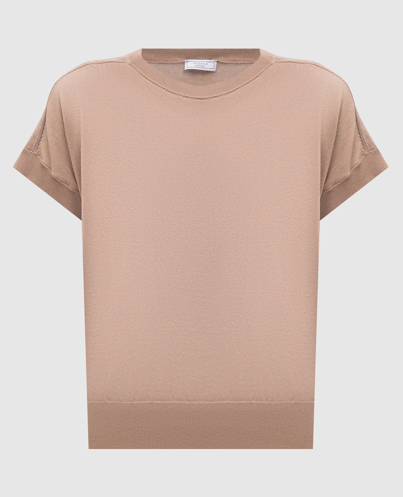 

Beige top with monil chain Peserico