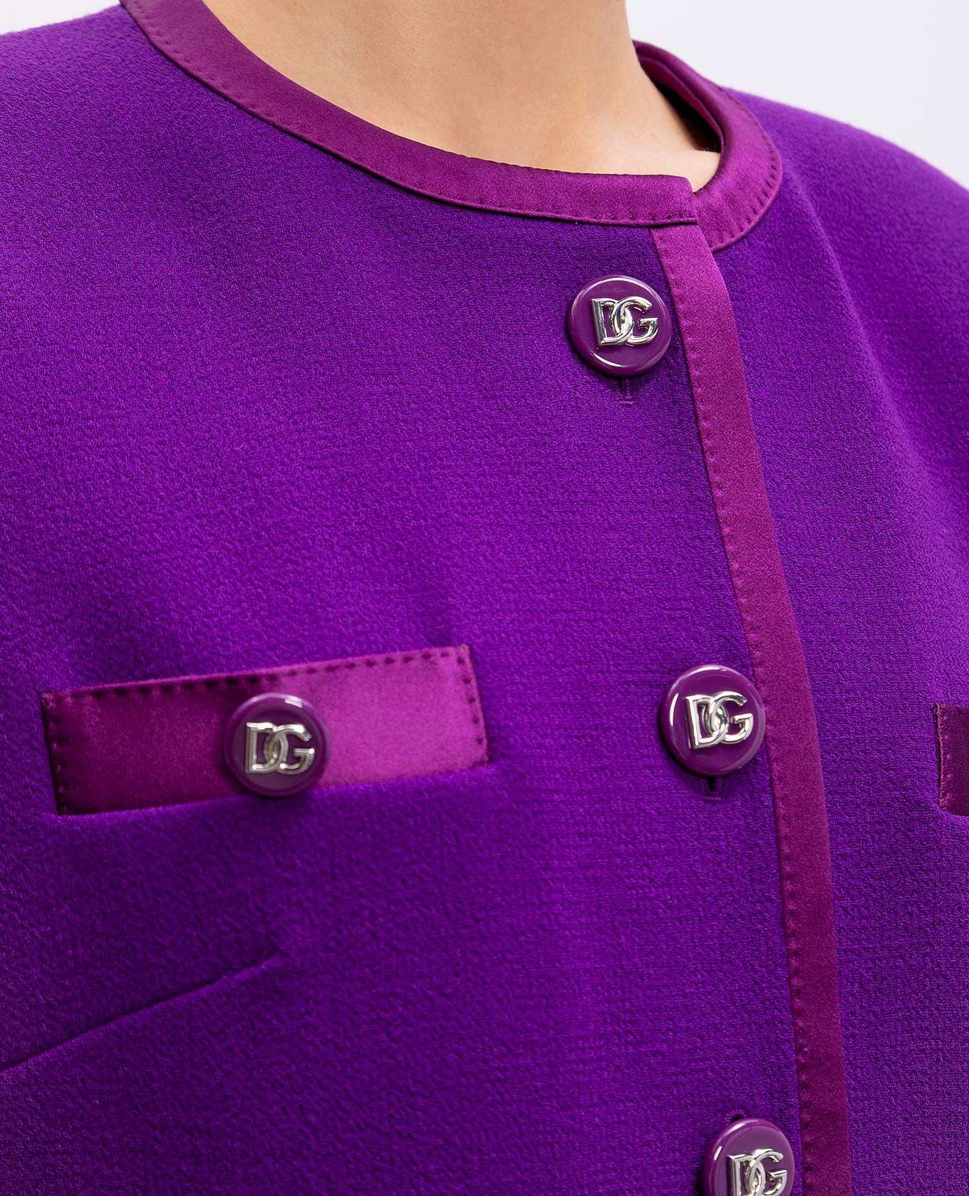 Purple wool and silk jacket with branded hardware Dolce&Gabbana 5