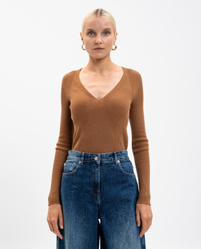 Twinset Brown wool pullover 252TT3110