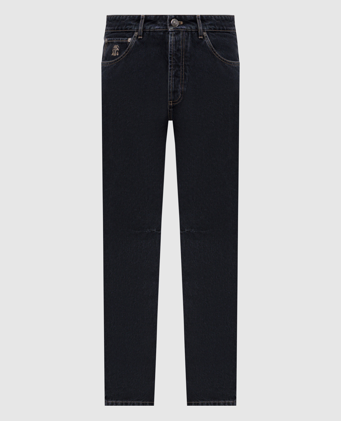 Black jeans with logo emblem Brunello Cucinelli
