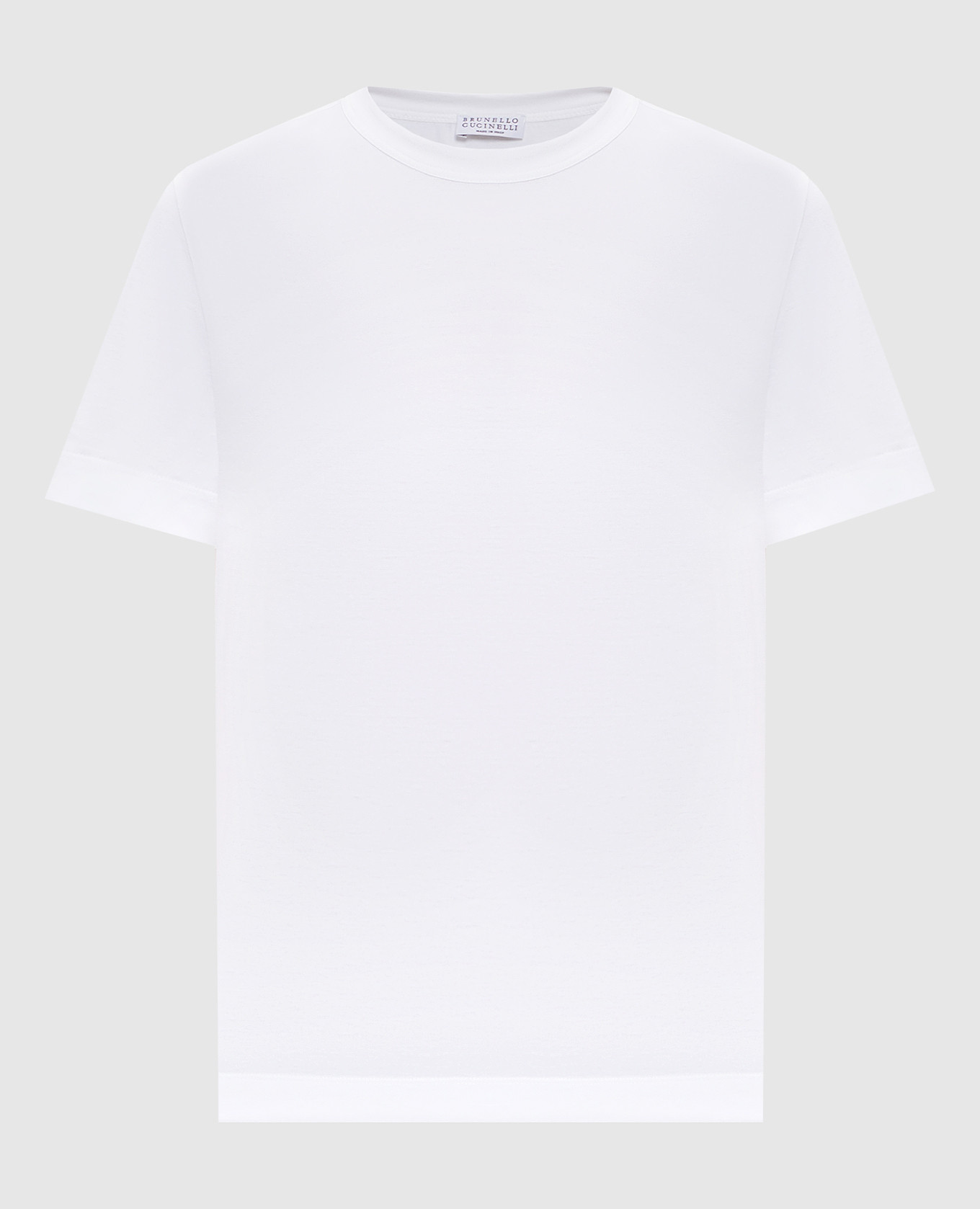 White T-shirt with a monil chain Brunello Cucinelli