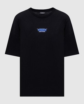 Dondup Black T-shirt with logo print DS034JF0350DIV3