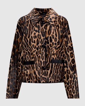 Babe Pay Pls Brown leather jacket with animal print 2535PONI