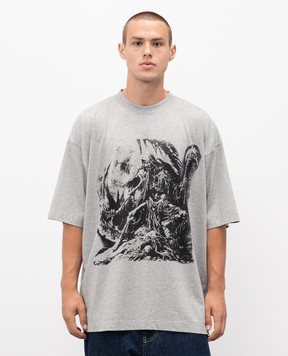 Vetements Grey melange printed T-shirt UH76TR800G