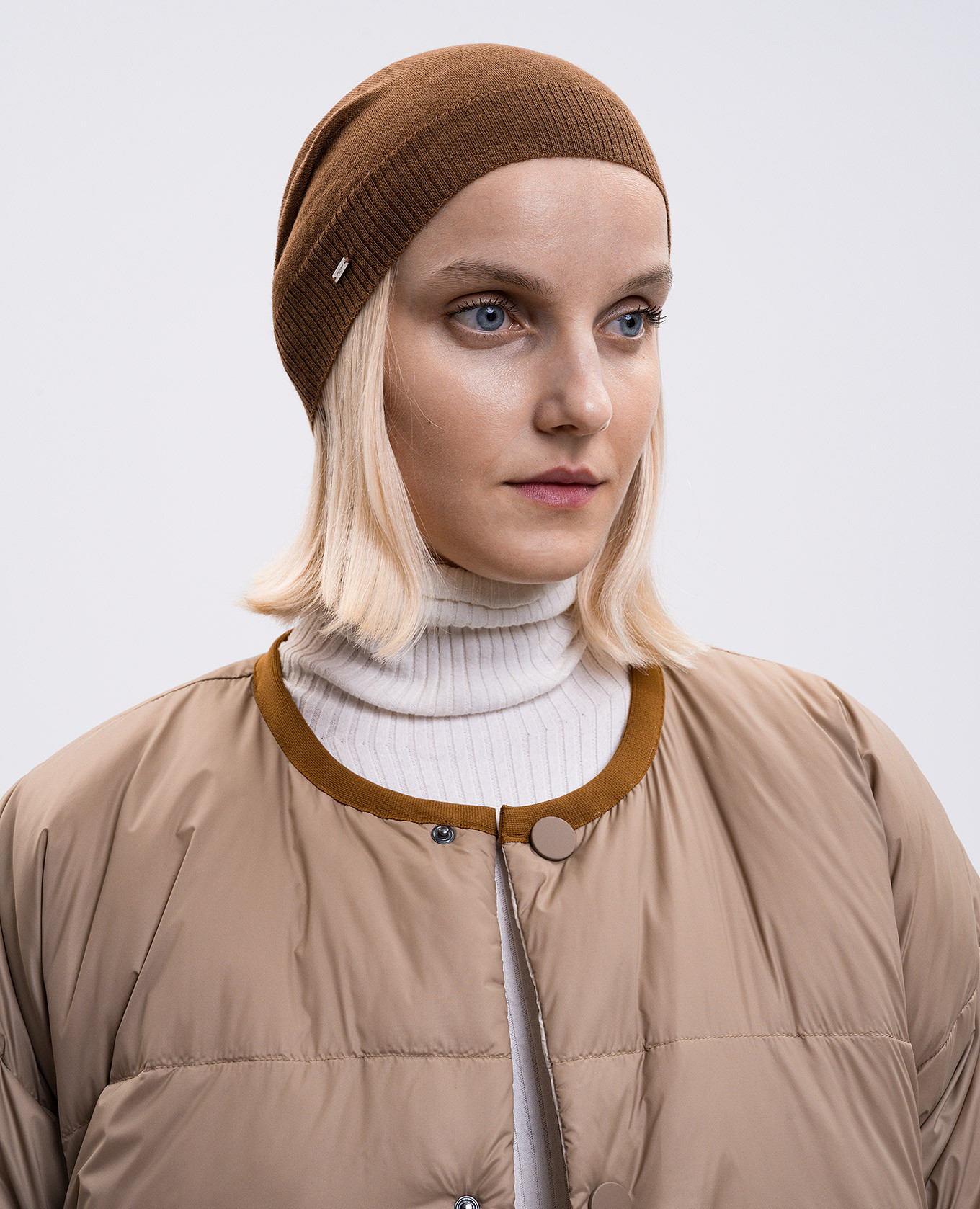 Brown cashmere hat with logo Saint Laurent 2