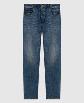 Officina 36 Blue jeans with logo patch 0273000008