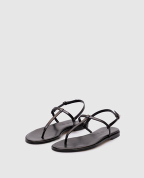 Aeyde Black leather sandals FSTTTR08FL48SS24800007