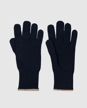 Brunello Cucinelli Blue cashmere gloves M2293118