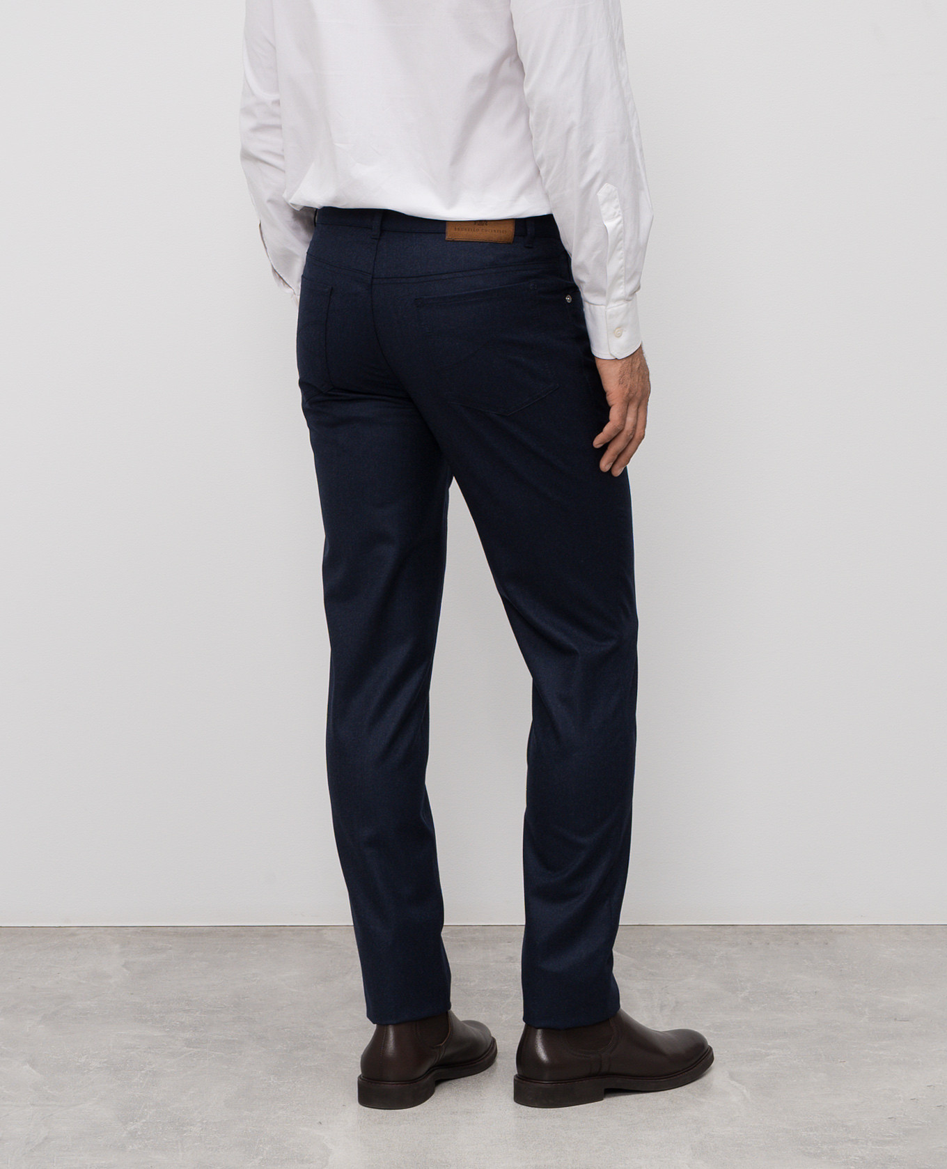 

Blue wool pants with logo Brunello Cucinelli