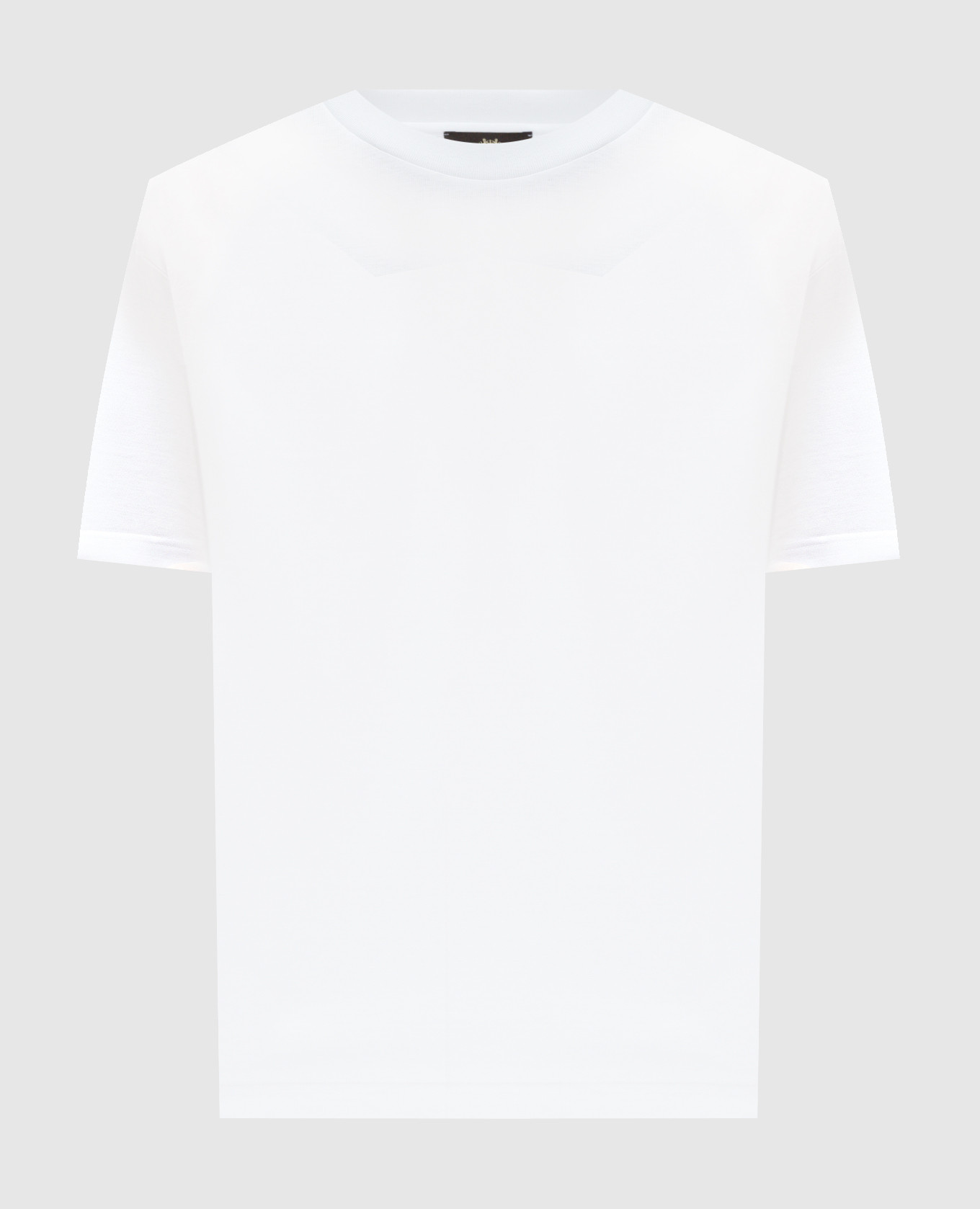 White silk T-shirt with logo Enrico Mandelli