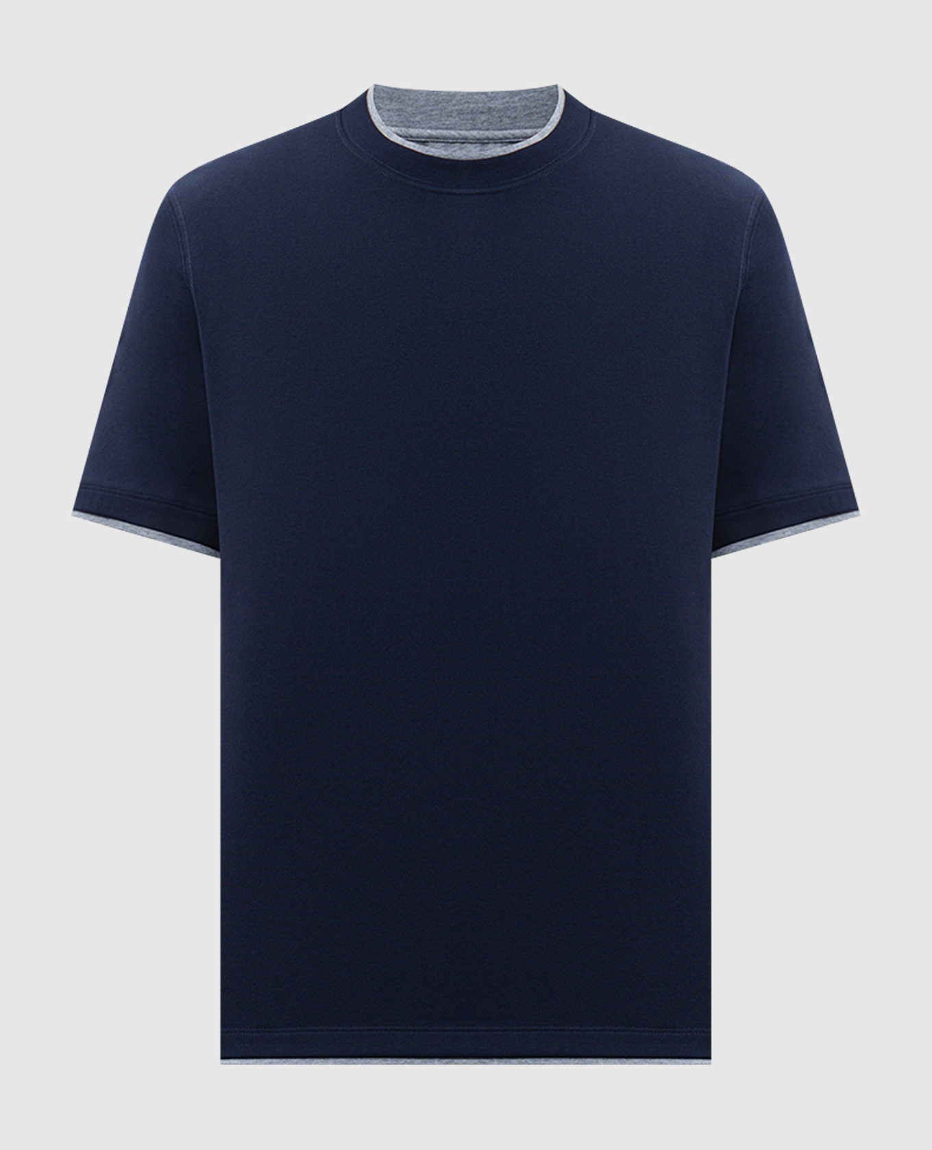 Blue layered T-shirt Brunello Cucinelli