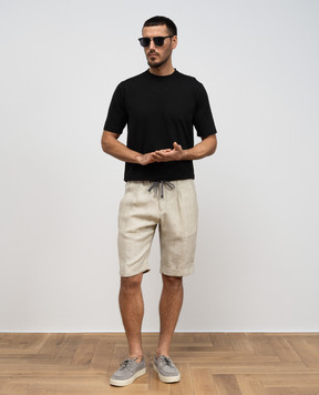Cashmere&Whiskey Beige linen shorts 0255500195