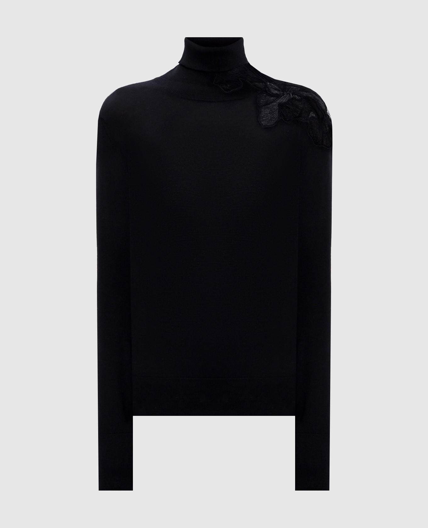 Black wool turtleneck with appliqué Ermanno Scervino