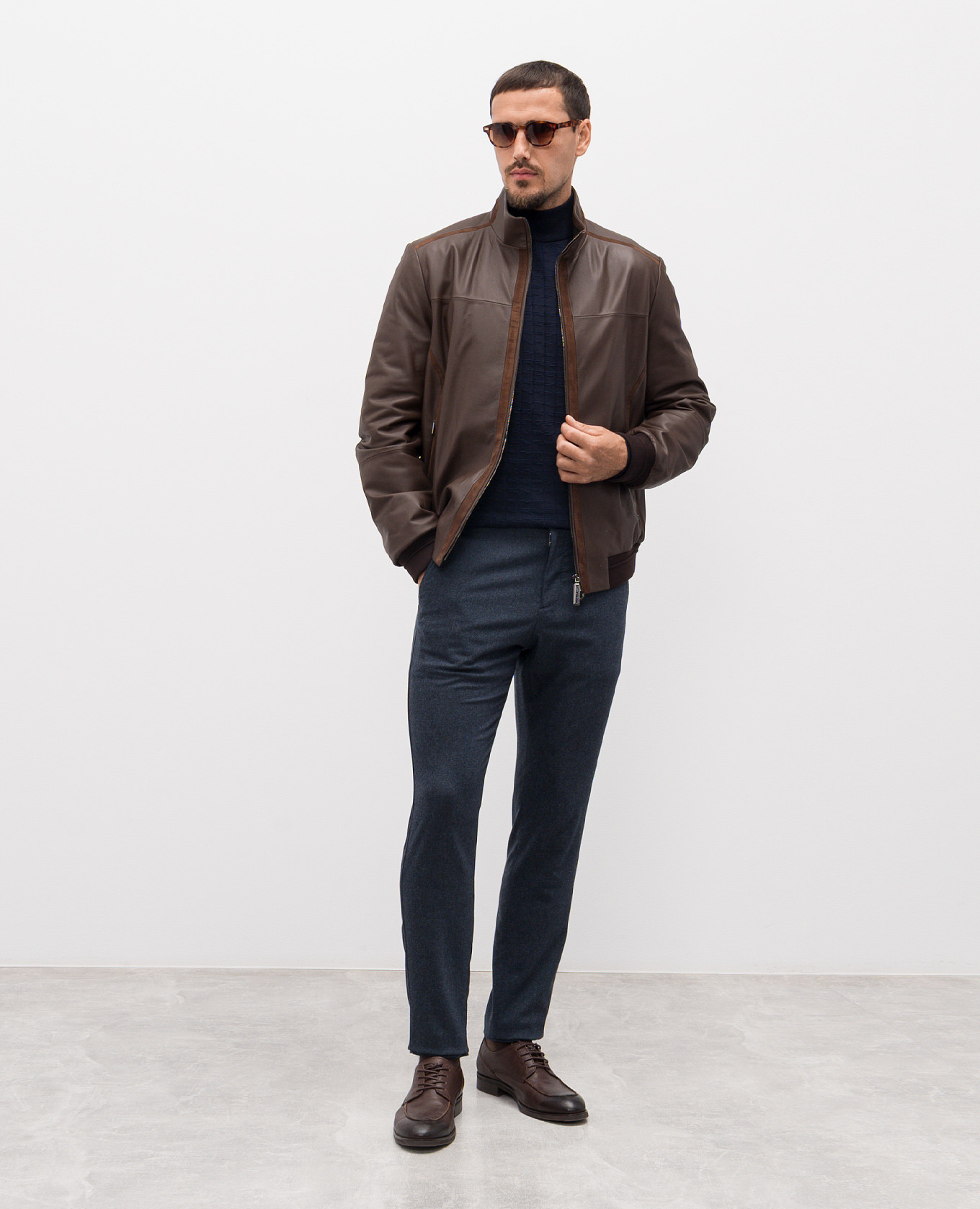 

Blue wool, silk and cashmere jumper with logo pattern Stefano Ricci