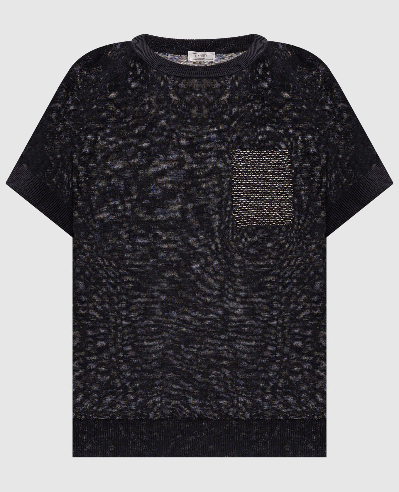 

Gray linen top with monil chain Peserico, Grey