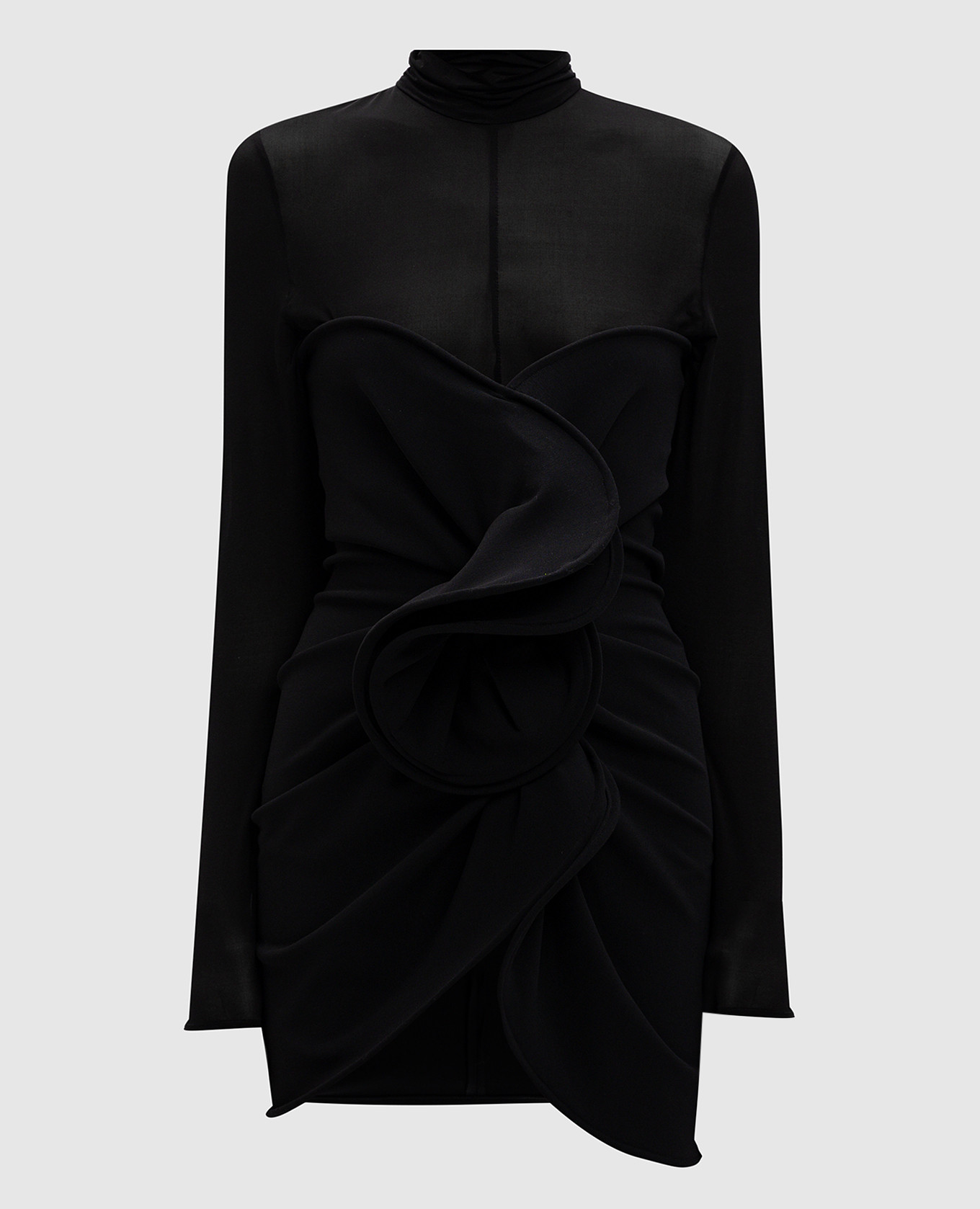 

Black wool mini dress with voluminous sculptural decoration Magda Butrym