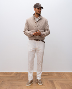 Brunello Cucinelli White striped polo shirt M29805305