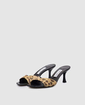 Jimmy Choo Skye 70 animal print beige leather mules SKYE70LOP