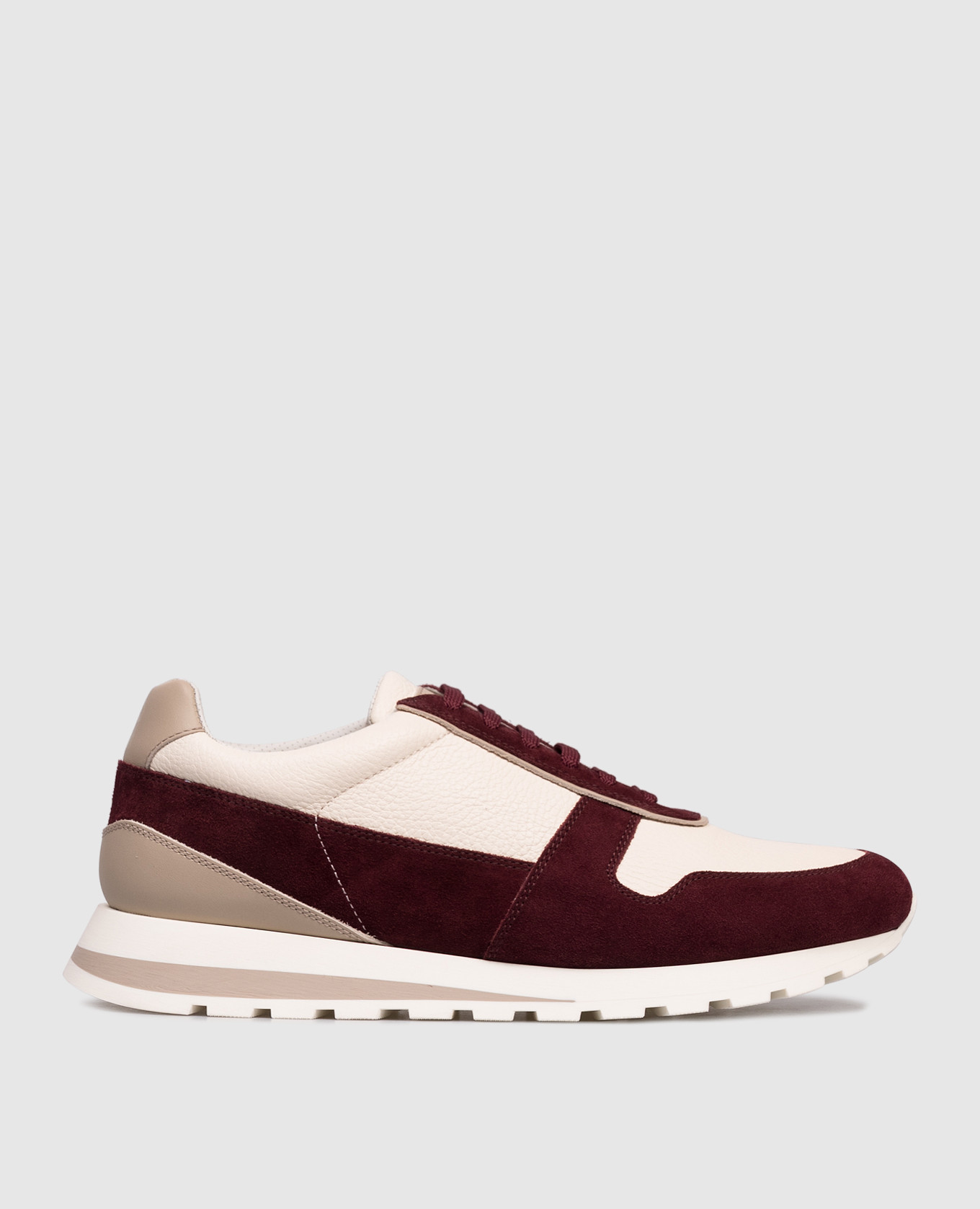 Leather sneakers with emblem Brunello Cucinelli