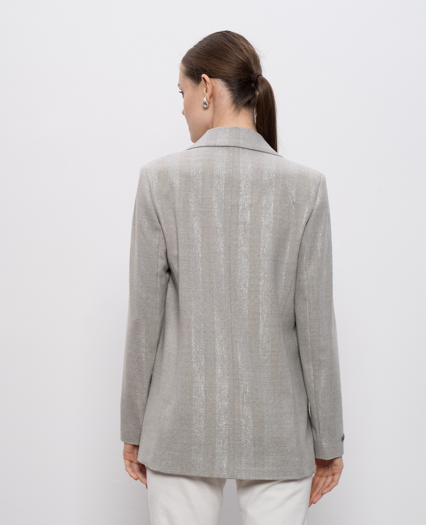 

Gray striped wool jacket Peserico, Grey