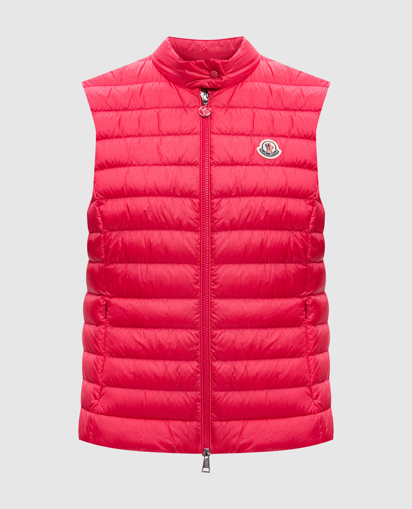

Pink quilted down vest with logo patch Moncler