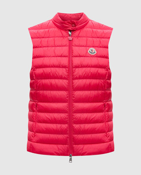 Moncler Pink quilted down vest with logo patch K10931A00067597YF